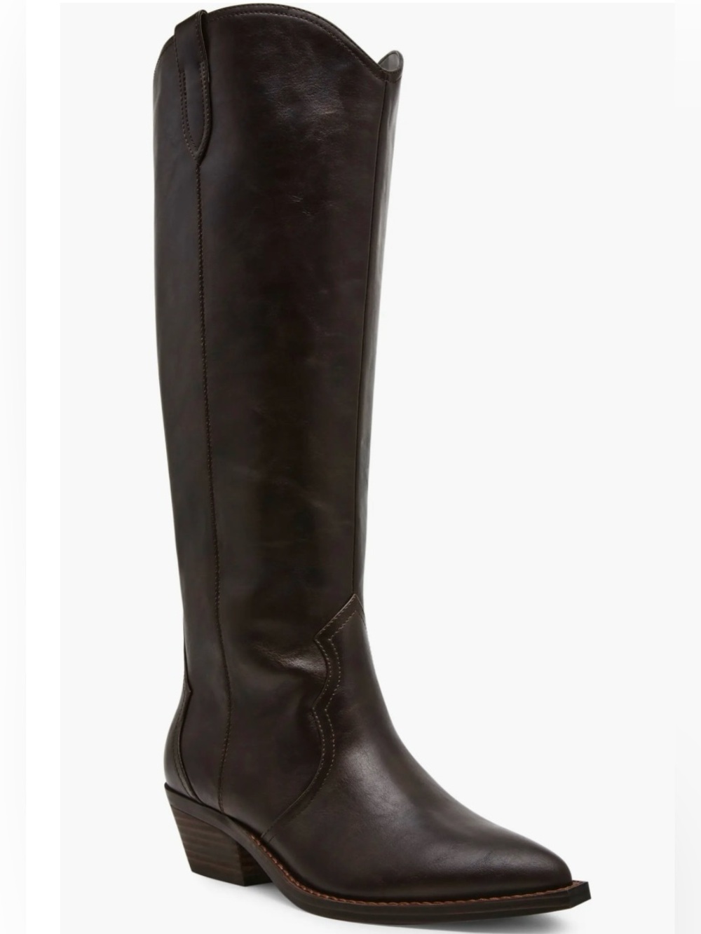 DV by Dolce Vita Kit Women's Knee High Cowboy Boots Western Dark Brown - NWT